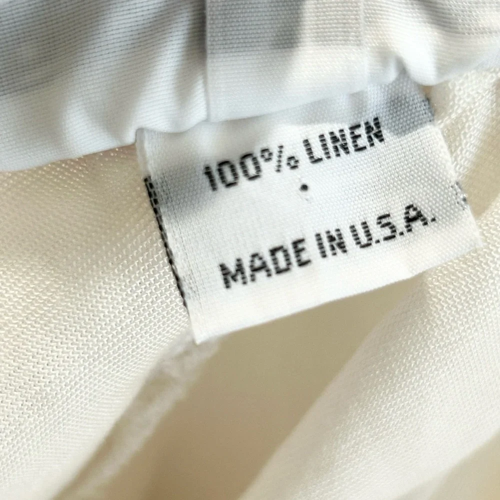 Bryn Walker 100% Linen Pull On Crop Wide Leg OSCA Pant Ivory Womens M Casual USA - Picture 4 of 14